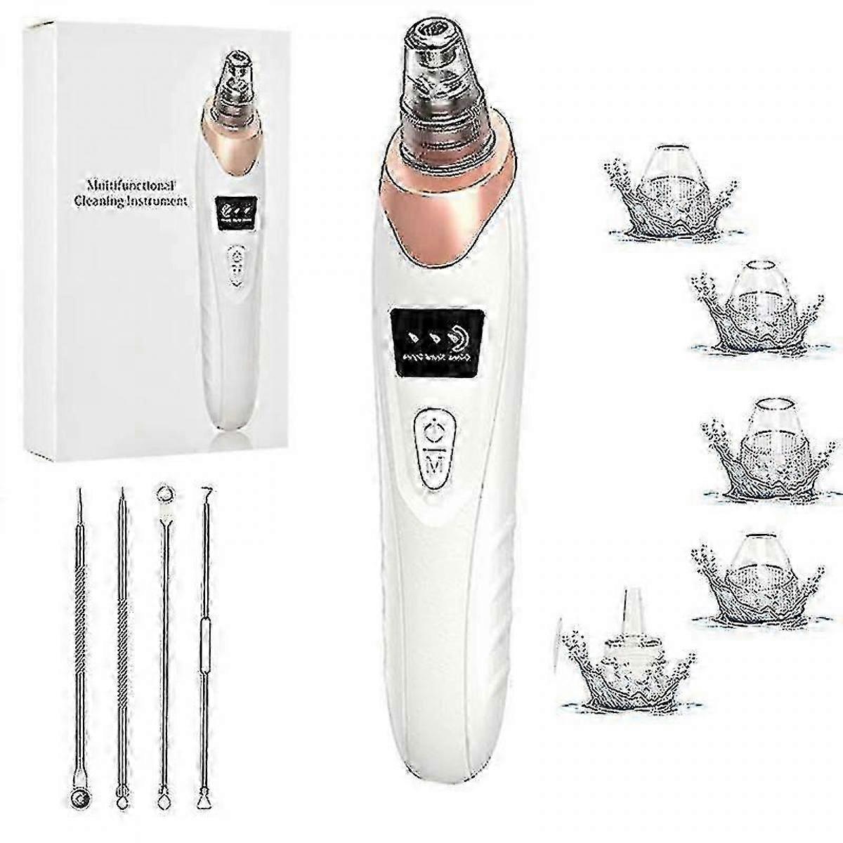 Blackhead Remover Vacuum Kit: 5 Power Modes, 5 Probes, USB Rechargeable