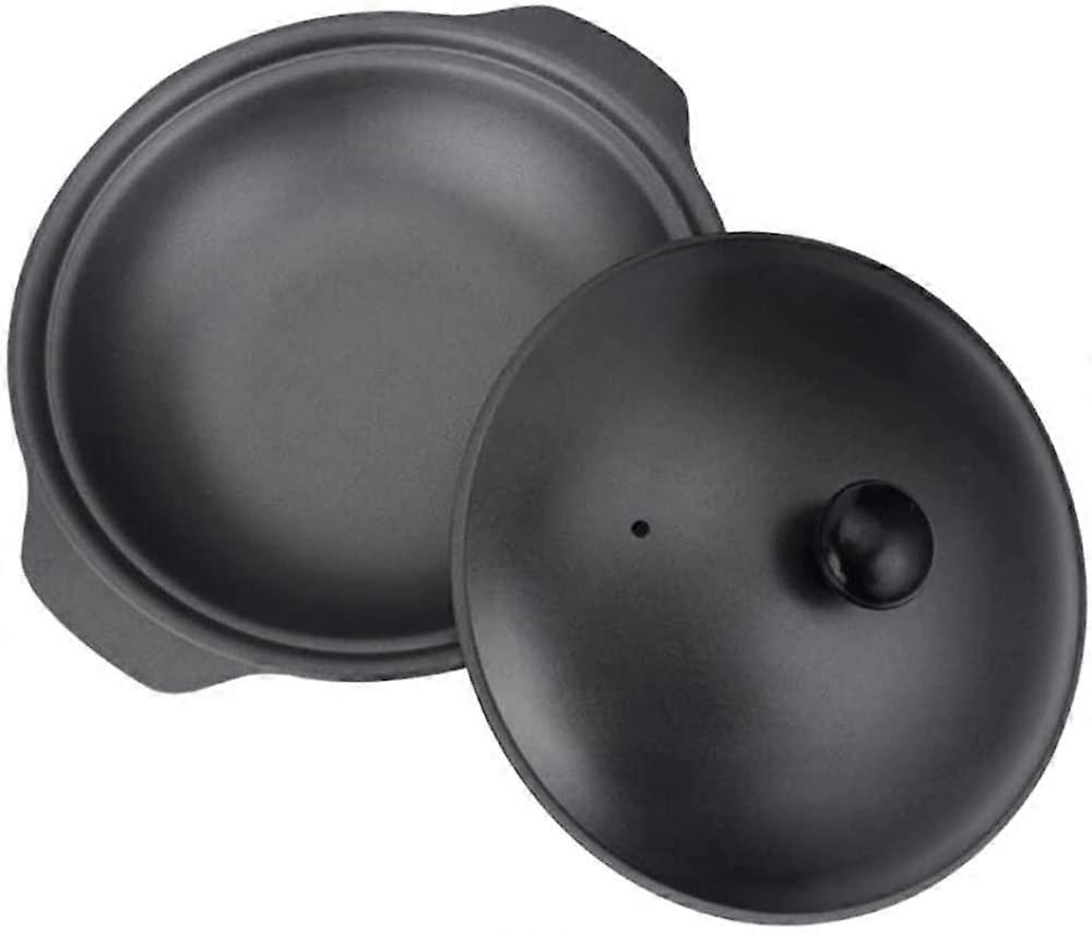 20cm Cast Iron Casserole Dish with Lid, Non Stick Surface, Small Wok for Table Serving