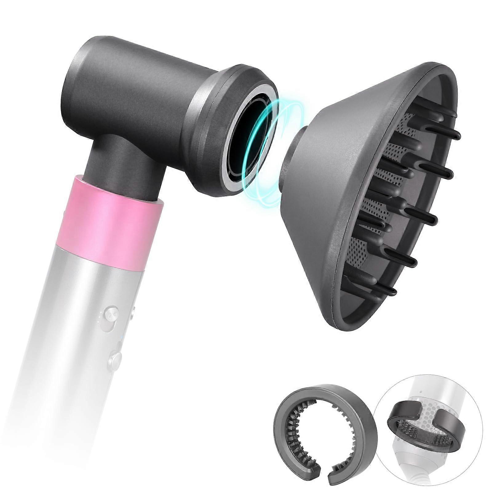 Airwrap Diffuser Replacement and Adaptor Kit for Curling Barrel Conversion with Filter Cleaning Brush for Dyson Airwrap
