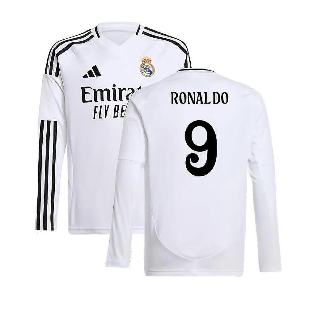 2024-2025 Real Madrid Long Sleeve Home Shirt (Kids) (Ronaldo 9