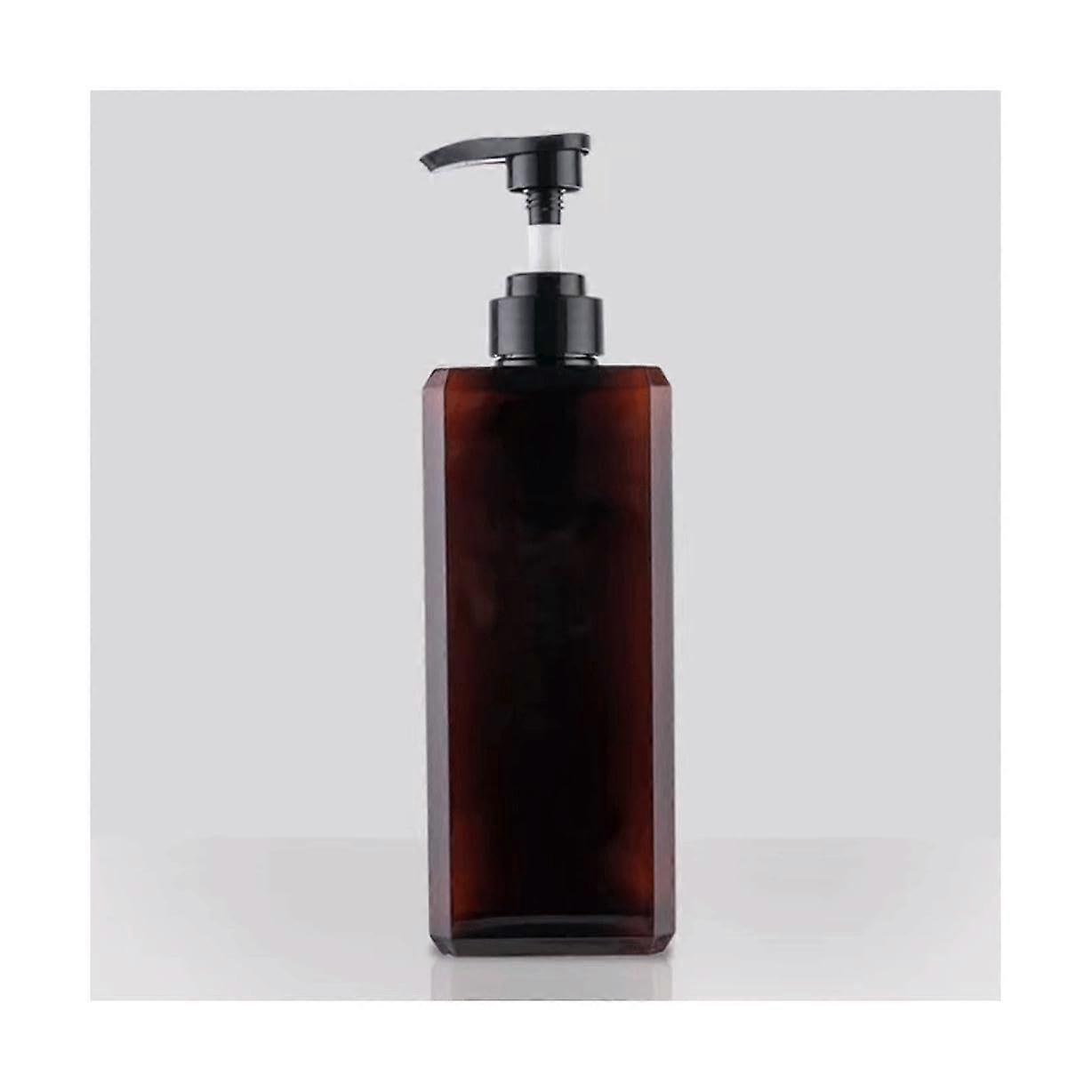 Brown 1000ml Manual Soap Dispenser Large Capacity Plastic Countertop Pump with Easy Refill
