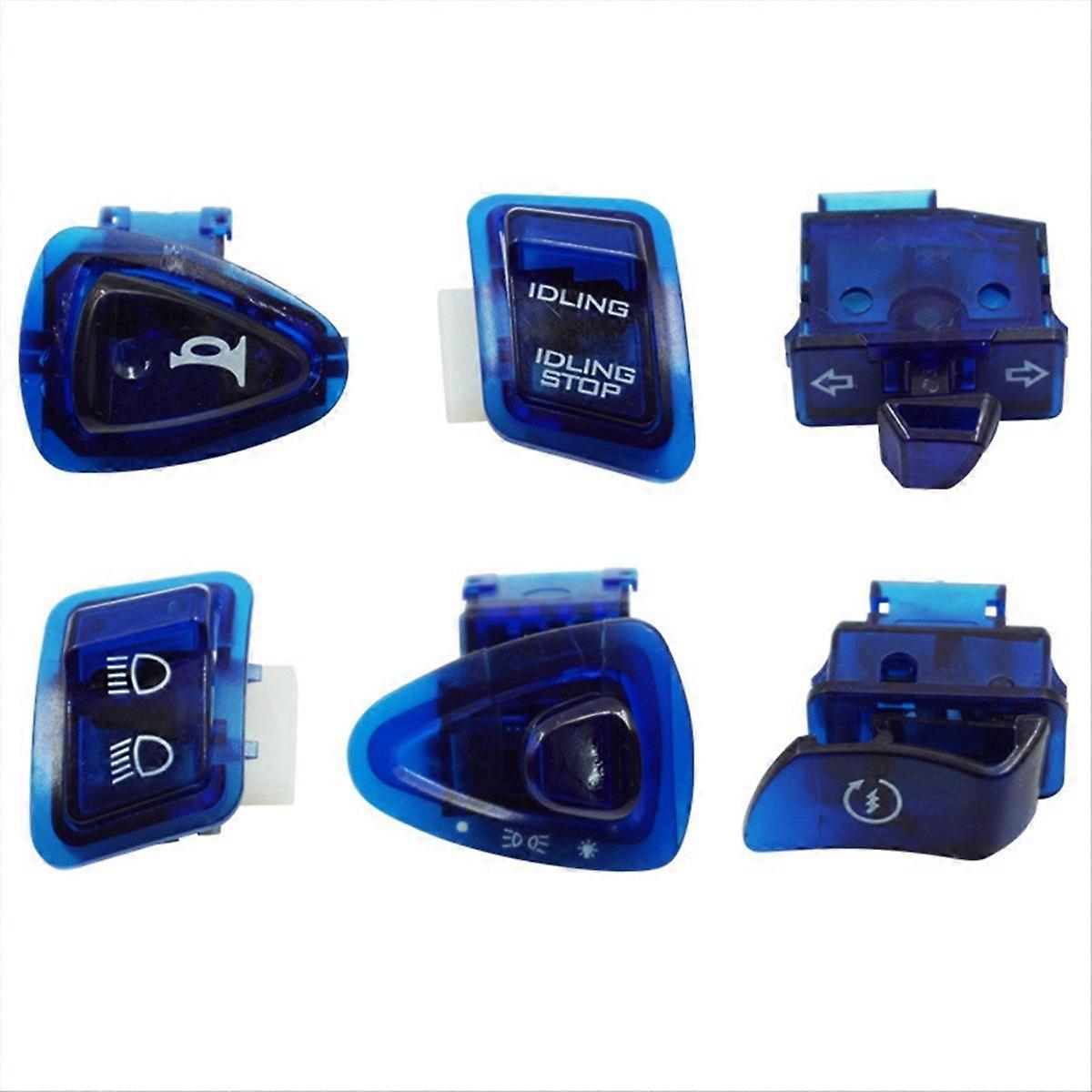 6Pcs for GY6 50cc 125cc Moped Scooter Single Switch Button Blue