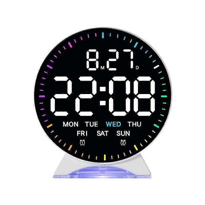 LED Multifunction Electronic Alarm Clock, Color: White Shell White Light