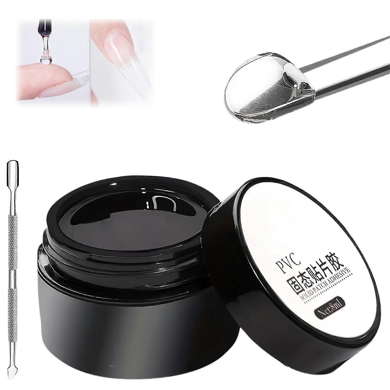 Press On Nails Glue Gel Set A, Solid UV LED Cure, Repositionable Low Odor Nail Adhesive