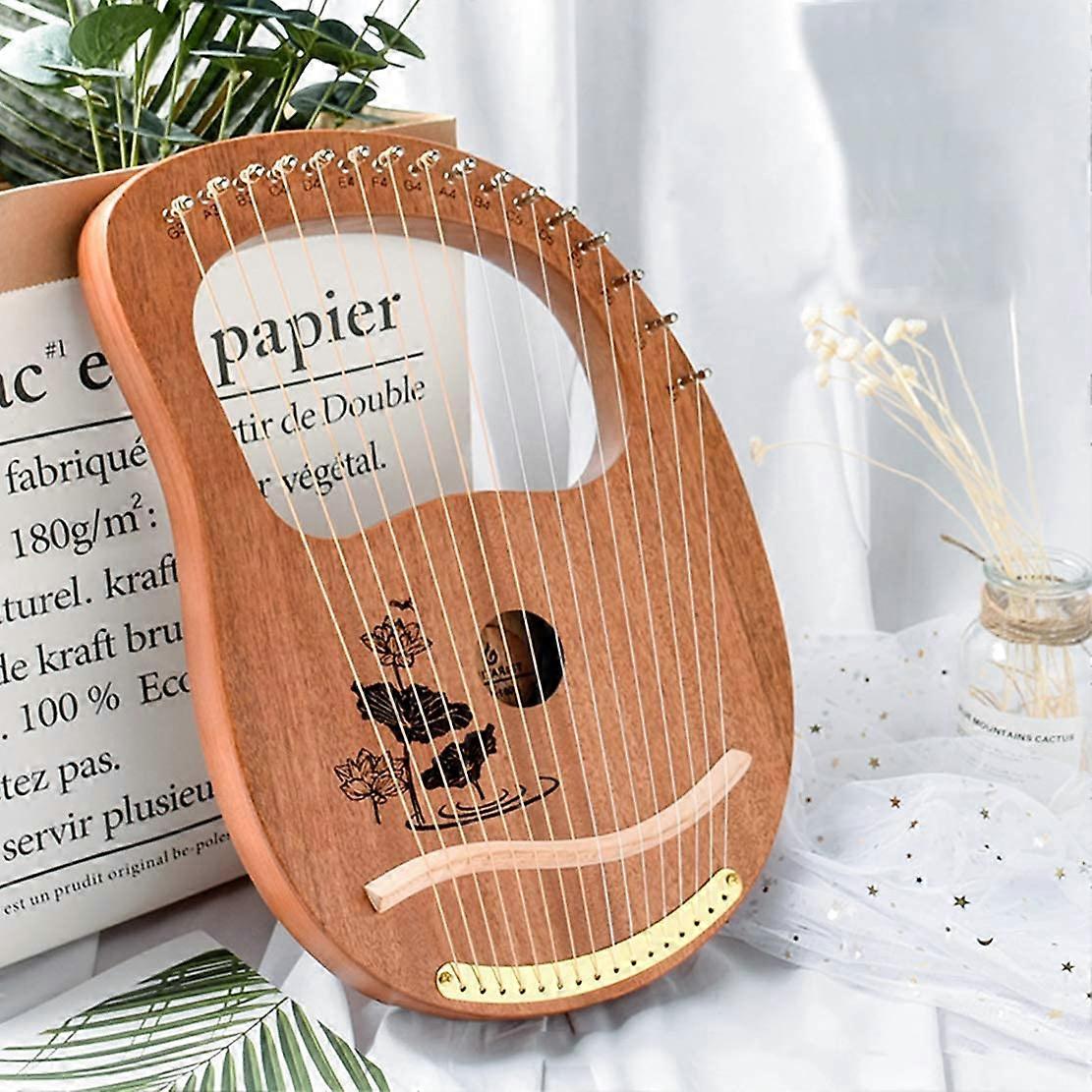 16 String Mahogany Lyre Harp for Beginners and Adults with Carry Bag, Solid Wood, Easy Tuning
