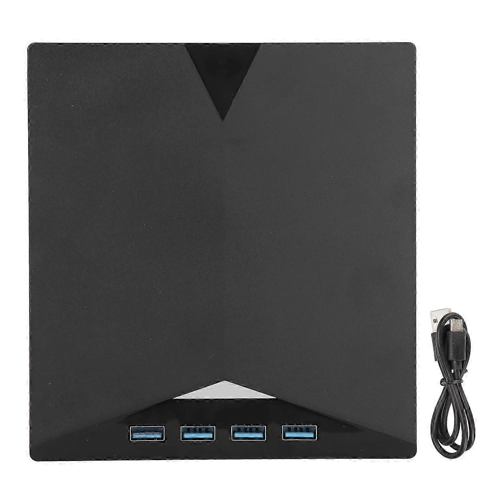 External DVD Drive Built in Cable Type C 4 USB3.0 Interfaces Black ABS Material Portable CD Writer for OS X System