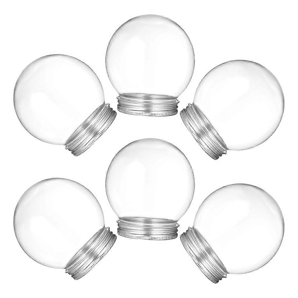 Plastic Snowball Candy Bottle Snow Globe for Storage 6Pcs DIY Clear Containers