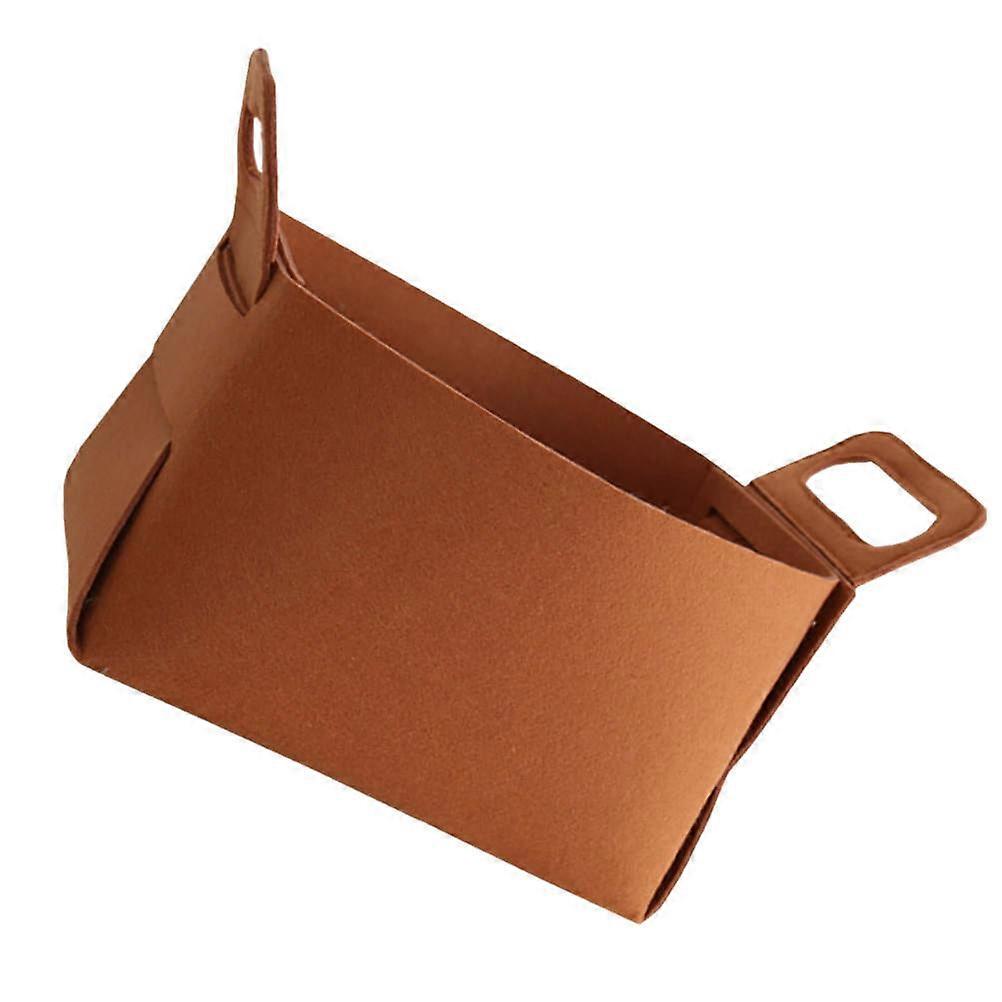 Felt Clothes Storage Container for Storage Foldable Orange Basket