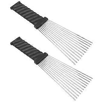 Steel Needle Combs Hair Styling Tool for Women Use 2Pcs Black Combs
