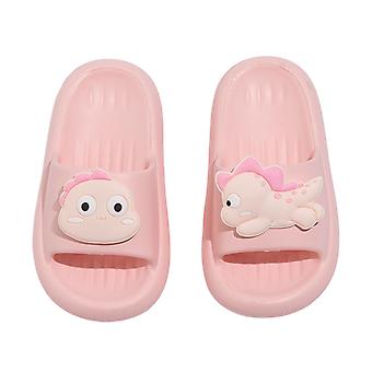 Pojkar Flickor Tofflor Sommar Bekväma Tecknad Dinosaurie Öppen Tå Icke- Skor Barn Andningsbara Sovrum Flip-flops, Rosa, 4,5-5 År