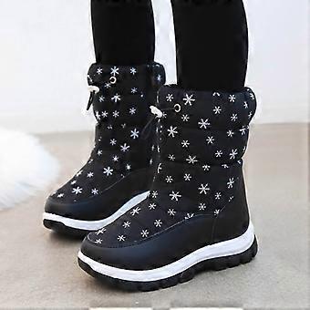 Kids Winter Snow Boots with Side Zipper, Warm & Comfortable, Thick Soles, Non-Slip, Mid-Calf – Compatible with Boys & Girls
