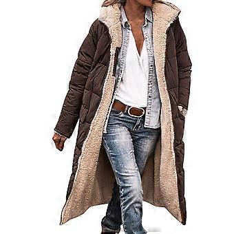 Beheizbarer Damen-Trenchcoat, warme Winter-Daunenjacke mit Kapuze, doppelseitig, langärmlig, USB-kompatibel