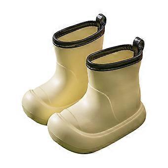 Stivali da pioggia gialli per bambini, impermeabili, facili da indossare, leggeri, calzature per bambini (beige, taglia 6-7 anni)