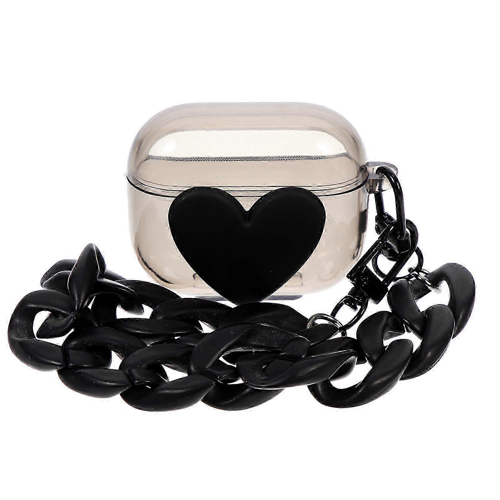 2Pcs Wireless Earphone Case with Decorative Heart Pattern for