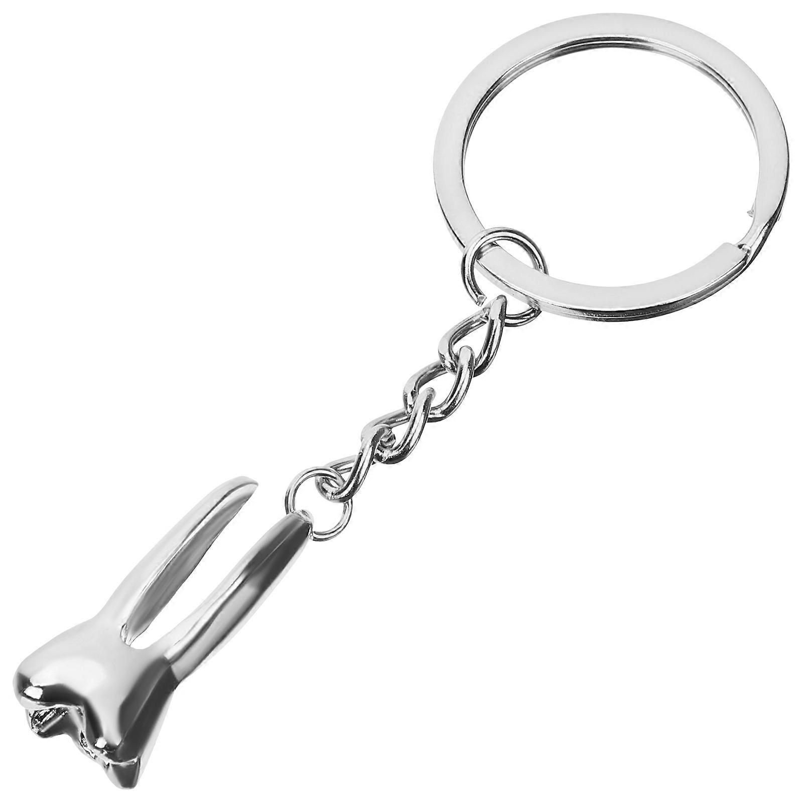 Tooth Keychain Creative Keychain Key Ring Backpack Key Hanging Decor Dentist Gift