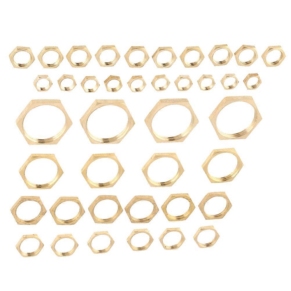 Nut Hexagonal Screw Nut Set for Fixing 80Pcs Brass Lock Nuts Golden