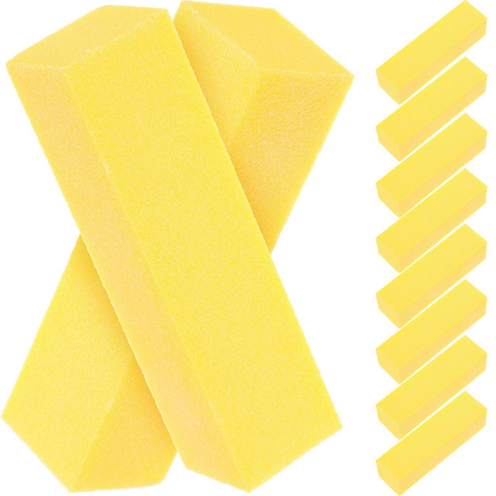 Sponge Nail Files Yellow for Trimming 10Pcs Nail Buffer Blocks