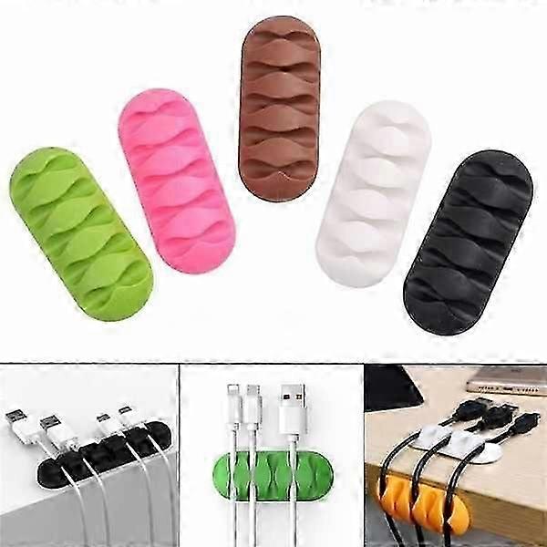 2-Pack Cable Organizers, Self-Adhesive, White/Black