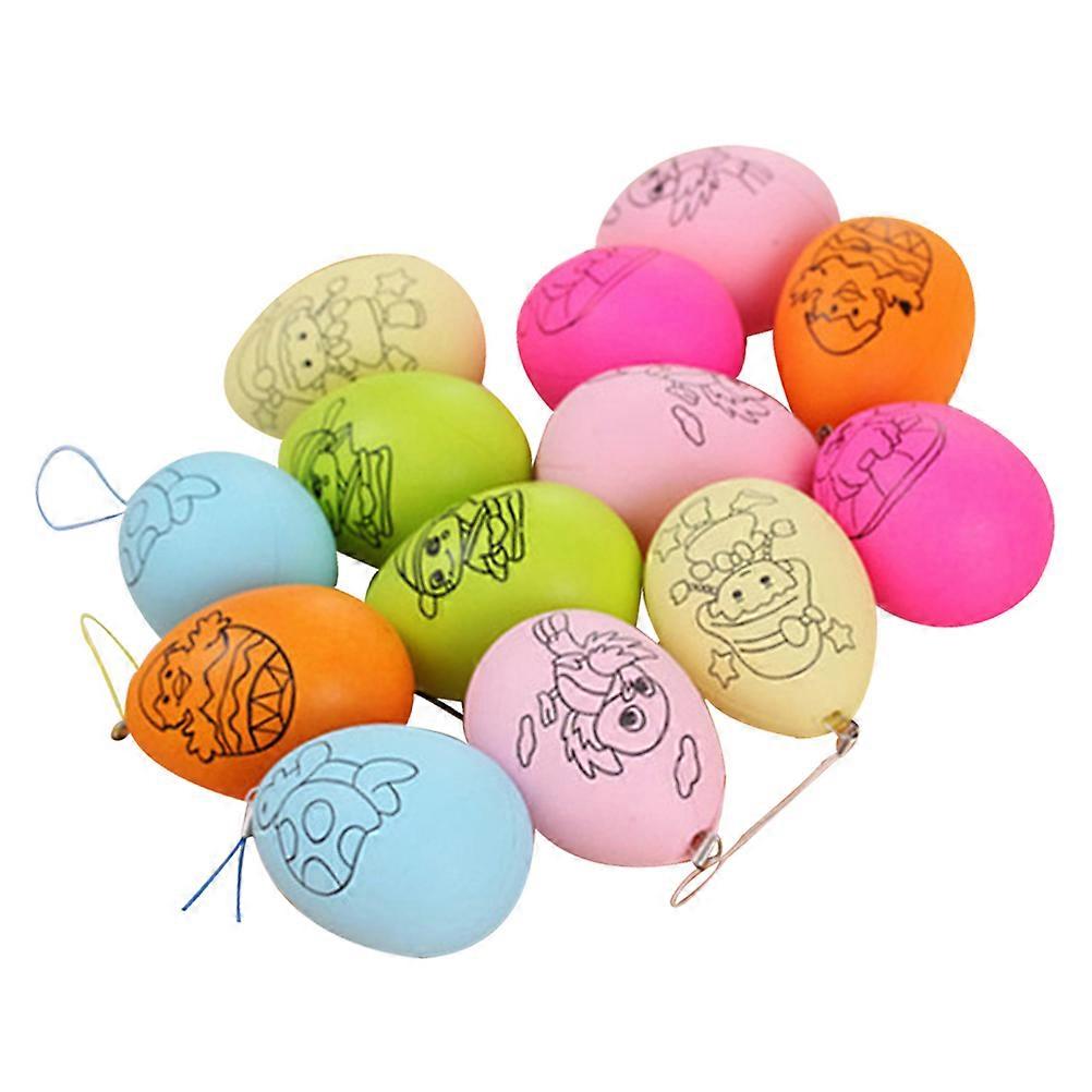 Easter DIY Eggs Graffiti Easter Eggs for Creative Decoration 24Pcs Set