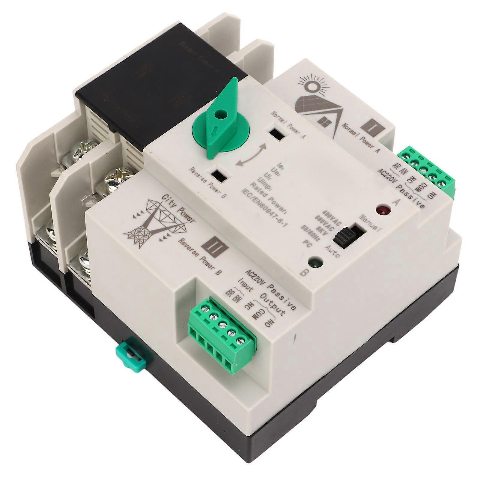 Dual Power Automatic Transfer Switch 2P Millisecond Circuit Fast Controller PV Type AC220V 80A
