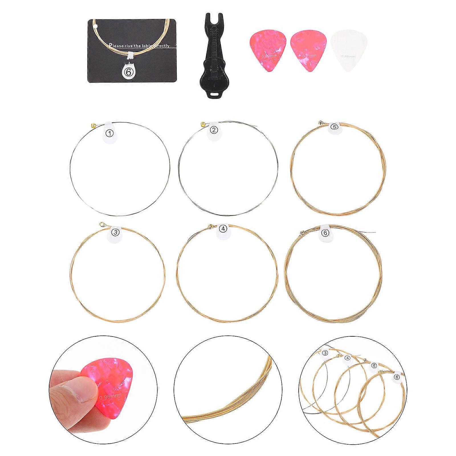 Guitar Strings Set Replacement Kit for Durable Phosphor Bronze Guitar Strings