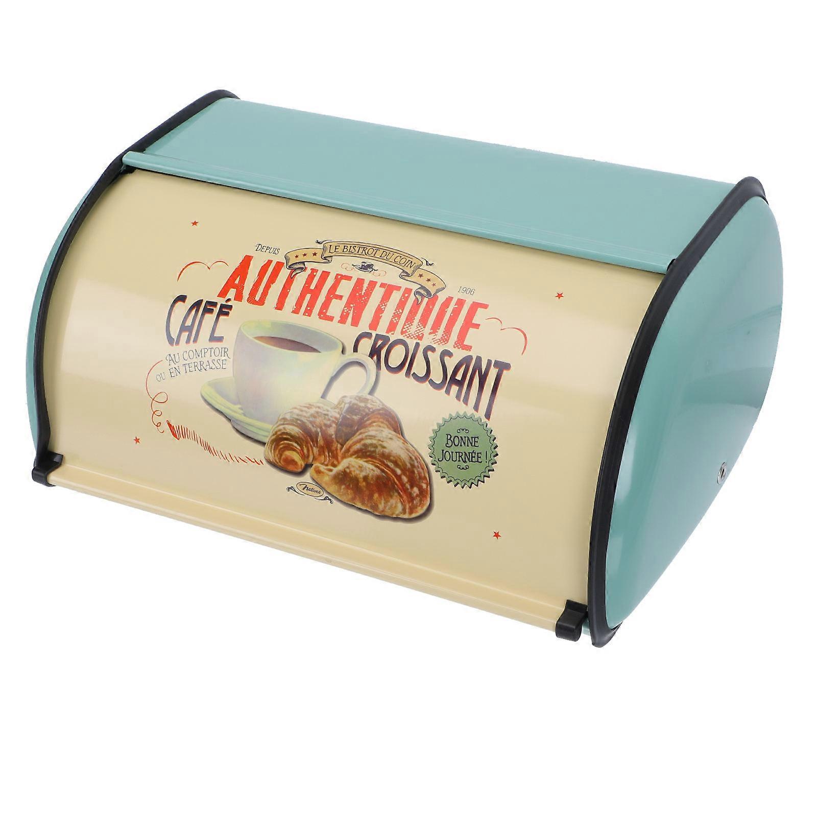 Blue Iron Bread Box for Storage 1Pcs Practical Metal Bread Storage Bin