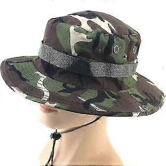 Hombres Militar Camo Boonie Bucket Hat Wide Brim Safari Pesca Caza Sun Cap #yg