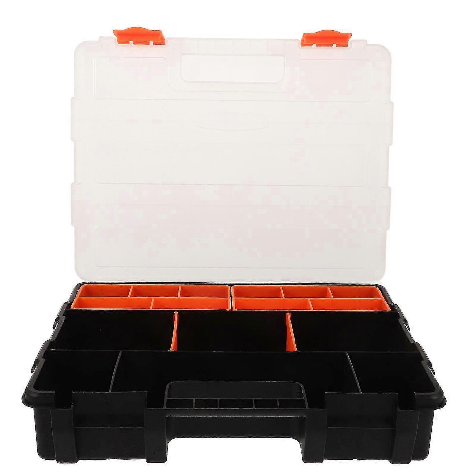 Screw Organizer Plastic Compartment Storage Box with Lid 2Pcs