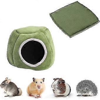 Guinea Pig House,washable Guinea Pig Bed Cave With Removable Pad Small Animal Pet Winter House Cave Bed compatible with Rabbits, Chinchilla