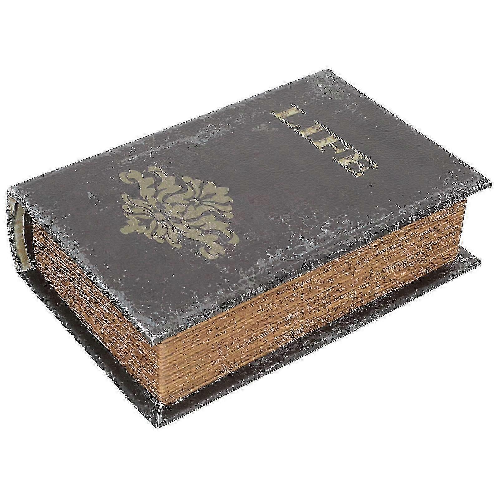 2026 Good!! Bible Hide Box Rectangular Shape Christmas Boat Use Black Wood Gift Container Function 1Set