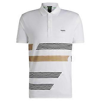 Polo de rayas para hombre Boss, corte regular.