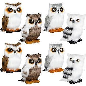 8 Pieces Mini Stuffed Owl Plush Toy 3.2 Inch Soft Owl Stuffed Animal Gray Snowy Owl Plush White Owl Decor for Christmas Holiday Hanging Ornaments Birt