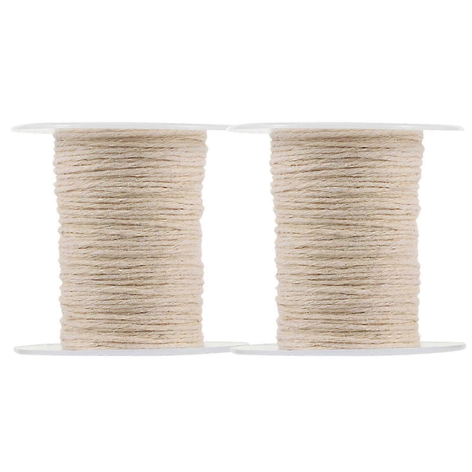 Cotton Wick Thread for DIY Candle Making, Biodegradable, 60M/Roll, 2 Rolls Set