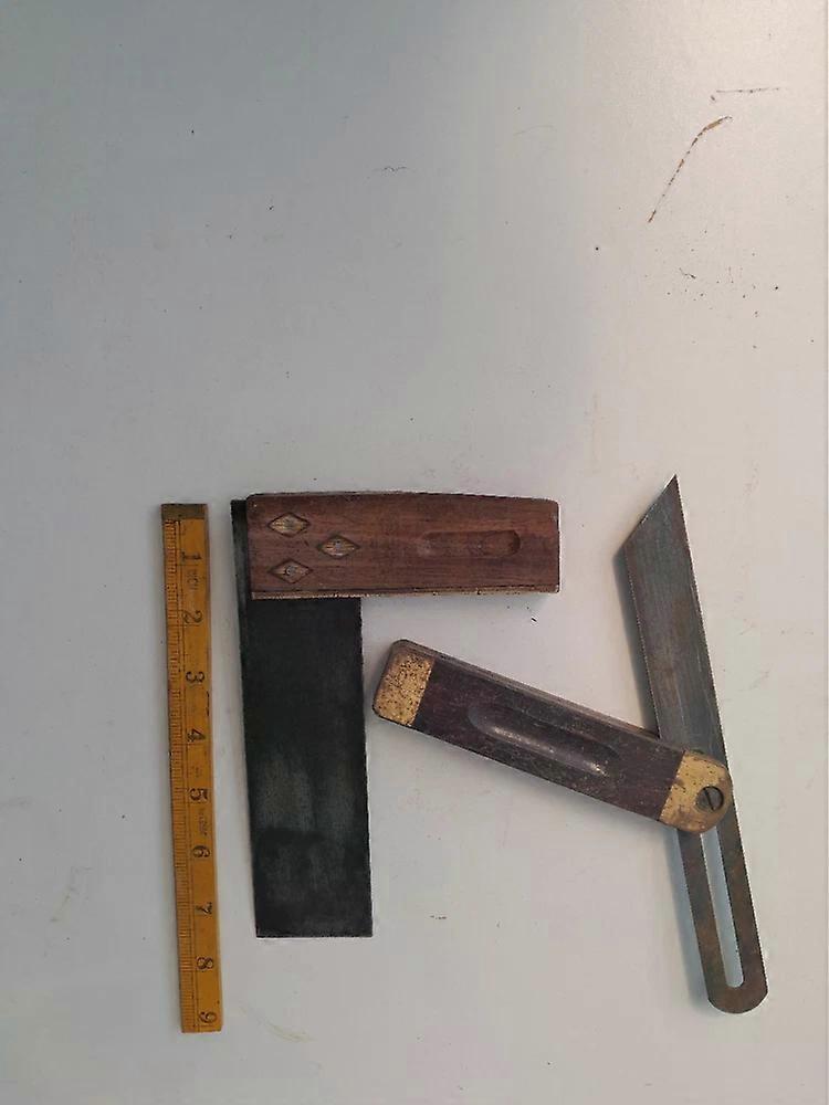 Adjustable square, plus medium size square, for woodwork,