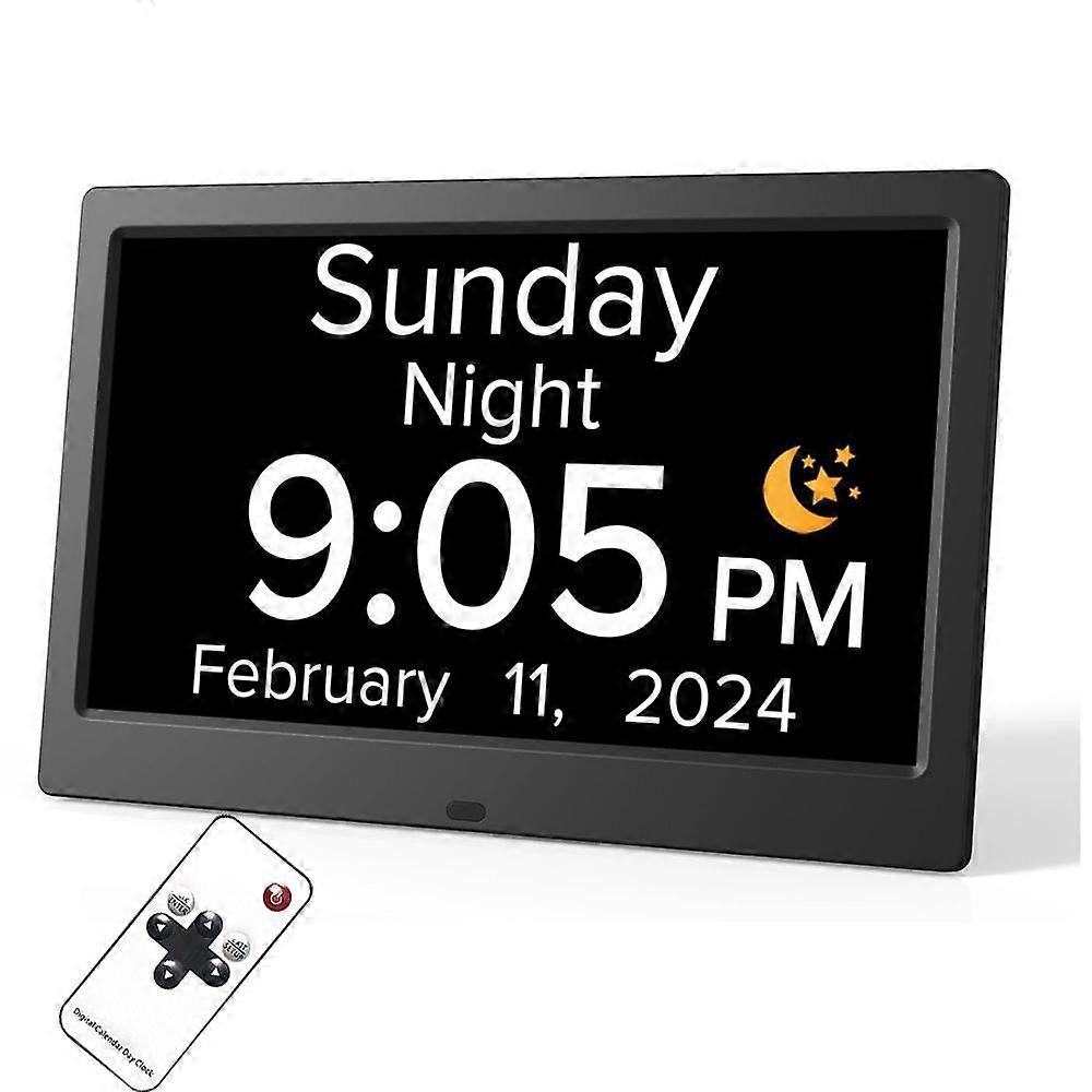 10-inch Digital Clock EU Plug Black