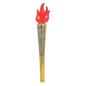 Inflatable Fun Torch Toy - Golden Decorative Flame Simulation (47x7.5x5cm)