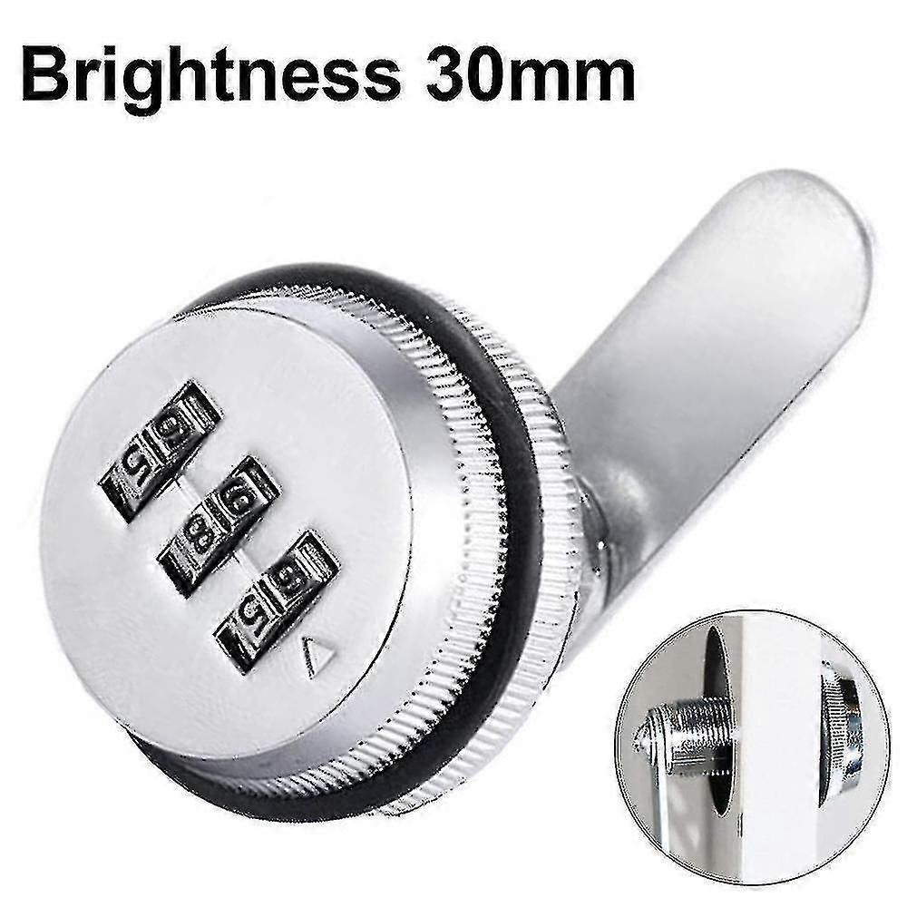 Code Combination Lock Mailbox Without Key For Closet Drawer 30mm-color:silver