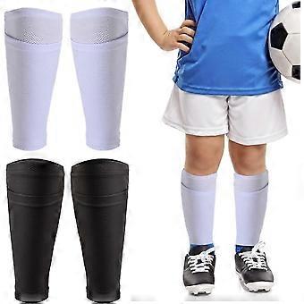 2 Pairs Soccer Shin Guard Sock, Breathable Soccer Shin Guard Sleeves with Pocket compatible with Football Shin Pads