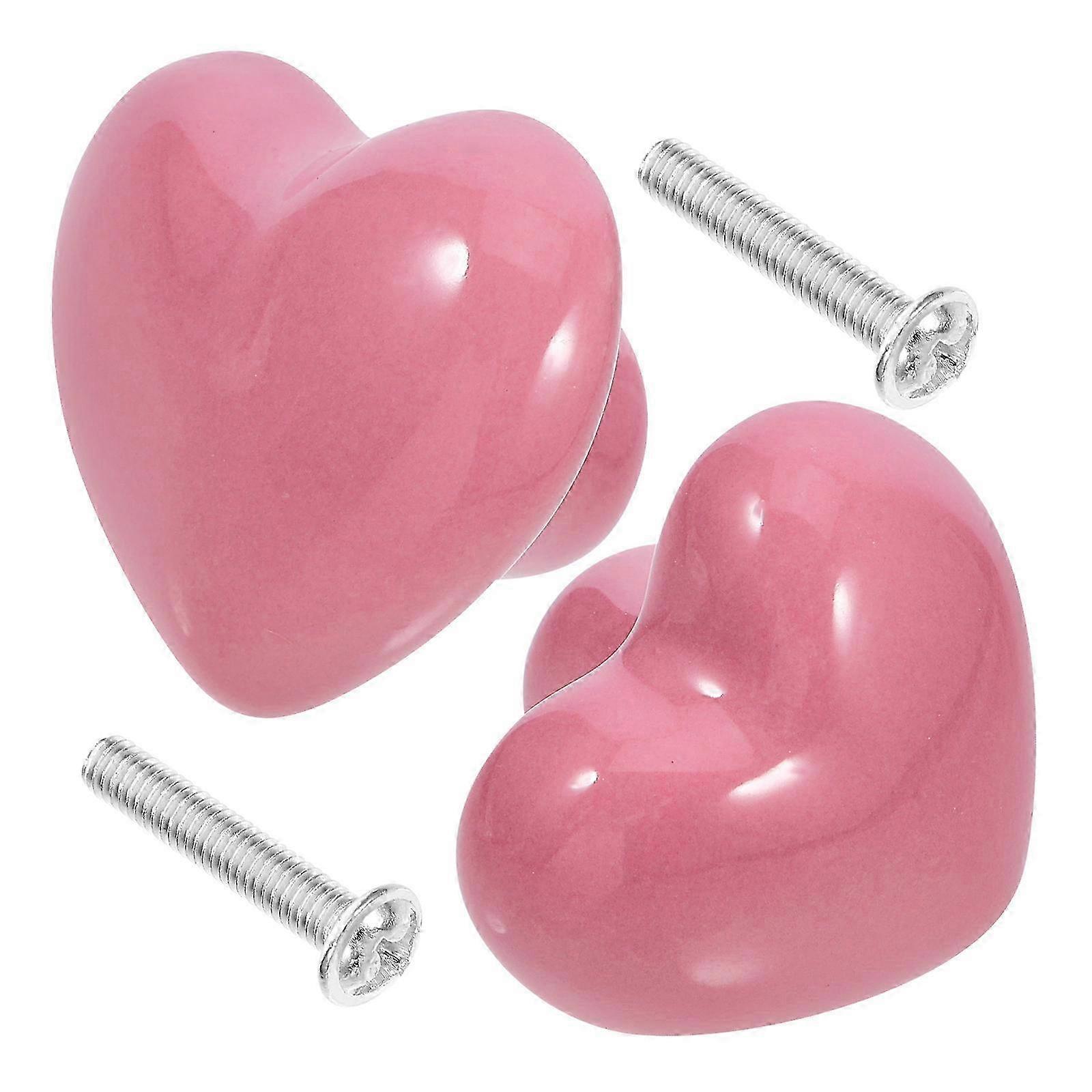 2pcs Heart Shape Ceramic Knobs Cabinet Furniture Knobs Replacement Knobs compatible with Cabinets