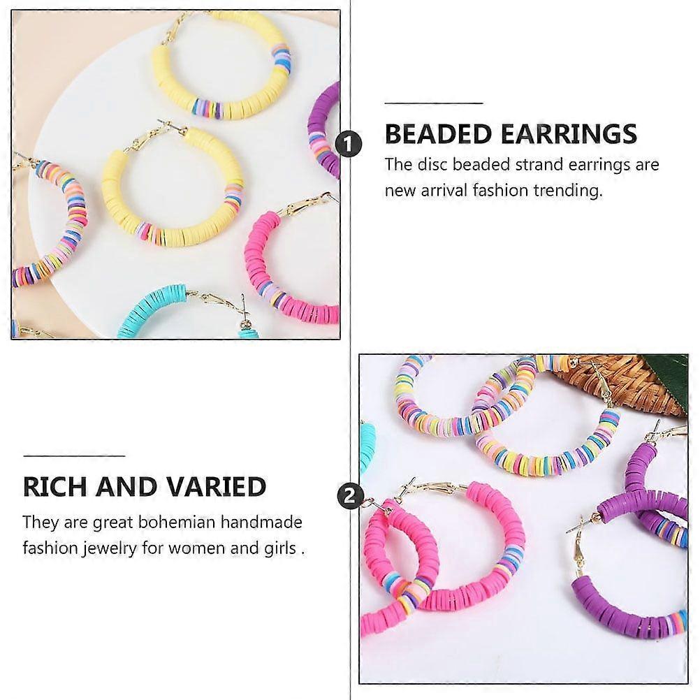 1 Pair Bohemian Stackable Clay Earrings Simple Style Round Ear Dangler