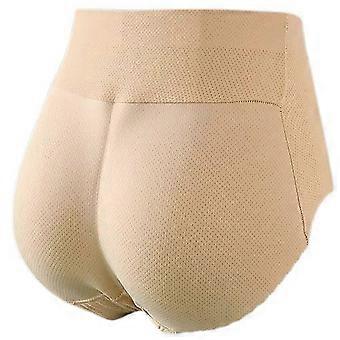 Hüftformende und Po-Lifting-Unterwäsche, nahtlose, gepolsterte Slips mit Po-Formung, Shapewear-Höschen, Bodyshorts für Damen, mittelhoch geschnitten, hautfarben, Größe S