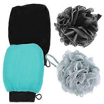 Rayon Scrub Gloves for Deep Cleaning 2Sets Single Layer Bath Towels