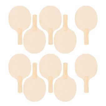 10 Stück DIY-Tischtennisschläger aus Holz: Unbehandelte Holzrohlinge zum Bemalen – Einzigartiges Spielerlebnis mit zufälligem Stil