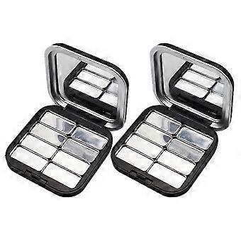 2pcs Palettes d’ombres à paupières vides Maquillage Contenants d’ombres à paupières Vides Boîtes d’ombres à paupières vides