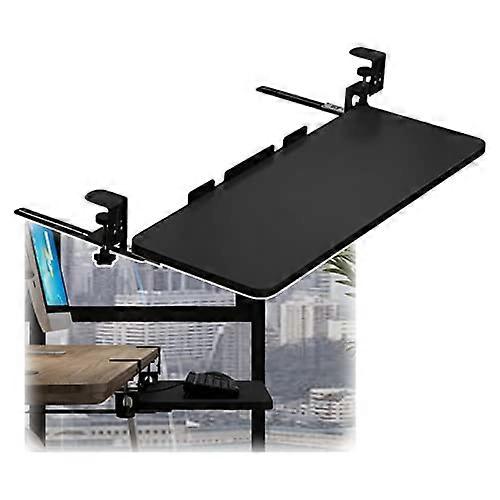 Under Desk Keyboard Tray, NoDrill ClampOn Sliding Mouse Platform, Foldable SpaceSaving, C