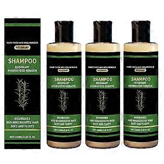 3x hydrolyseret keratin rosmarin hårvækstshampoo, naturlig fortykkelse og styrkende shampoo til næret, blødt og luftigt hår