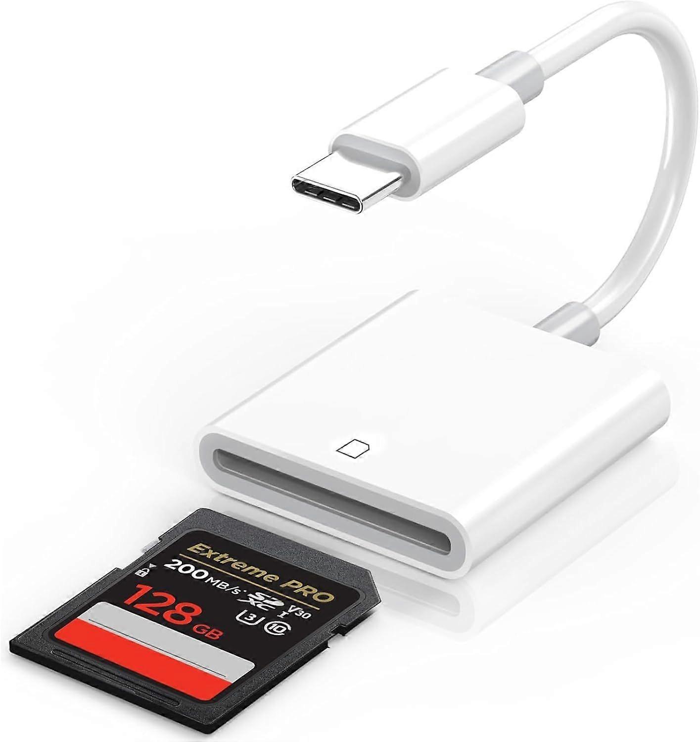 Card Reader USB C, Digital Camera Adapter iPhone 17, Trail Camera SD Card Reader USB C Memory Card Reader for iPhone 17/16/15/iPad/MacB