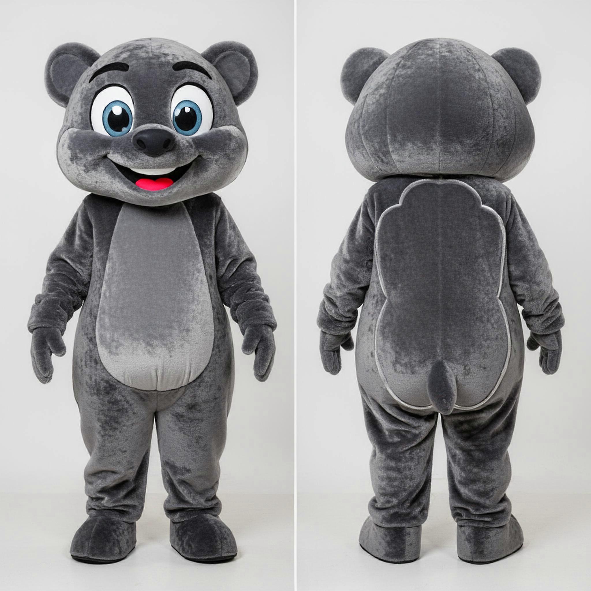 MASTICOT Gray Plush Jambalaya Mascot