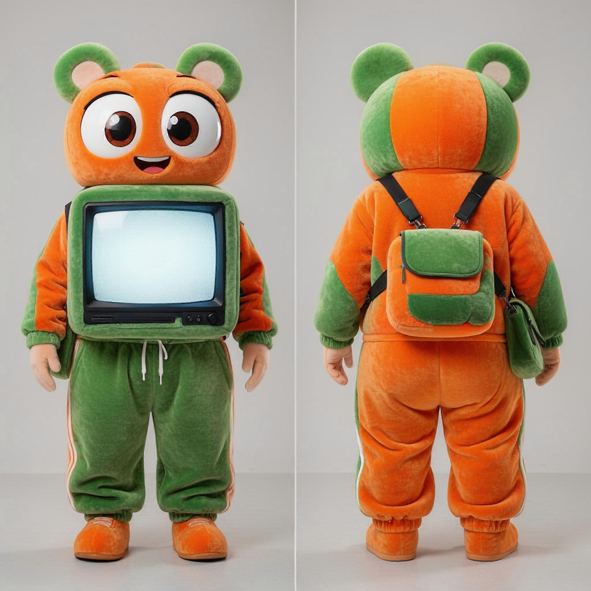 MASTICOT Vibrant Orange Television Mascot