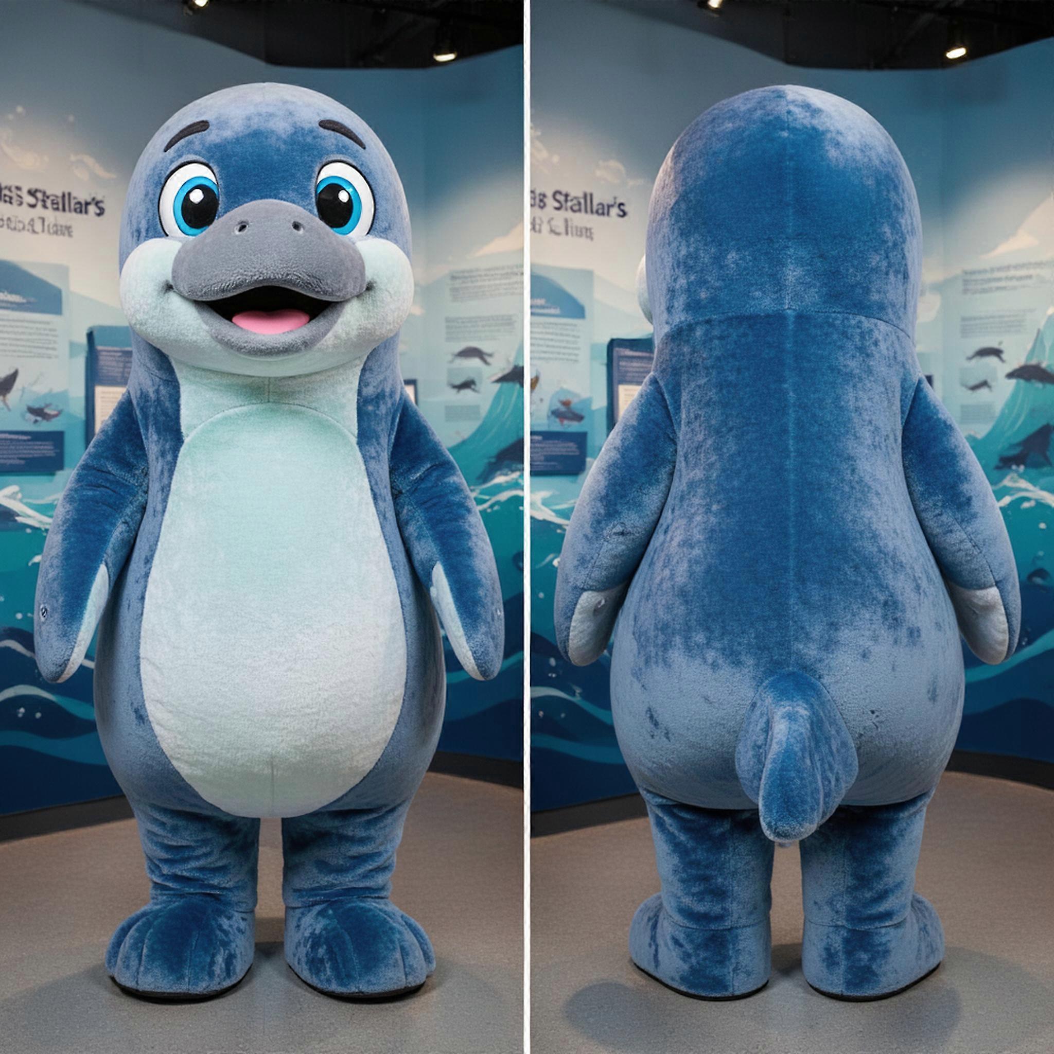 MASTICOT Navy Rounded Stellars Sea Cow Mascot